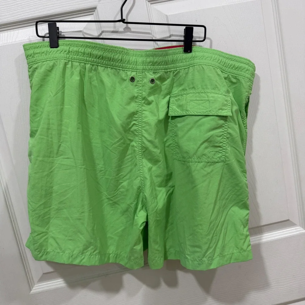 Polo Ralph Lauren Mens XL Lime Green Pink Pony Swim Trunks Board Shorts